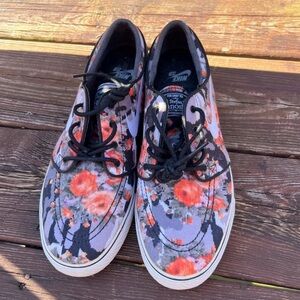 Nike Black and Orange Sneakers Casual Style